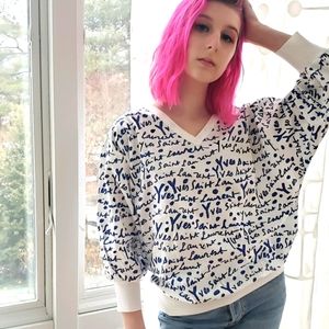 Yves Saint Laurent vintage v-neck sweatshirt/ top